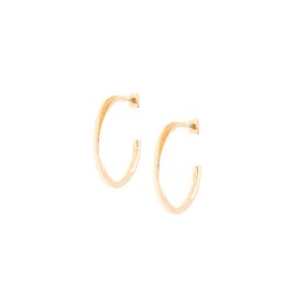 Karen Millen Textured Twist Hoop Earrings for Women (Gold)