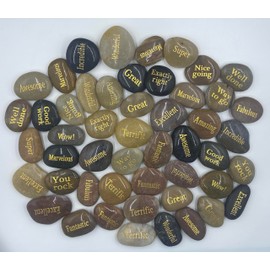 JJ life 50pcs Engraved Stones with Inspiring Prayer Words,Encouragement Stones for Family and Friends.Wow!