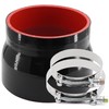 TuoLauthon 3-1/2 to 4 inches Straight Black Silicone Reducer Coupler
