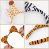 Exacoo 3pcs Animal Ear Headbands - Zebra, Giraffe, Cheetah -