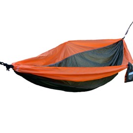 GO2 Traveler Nylon Hammock - Camping Hammock - Color: Orange/Green