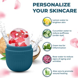 Generic Luxury Cooling Ice Face Roller - Silicone Ice Mold for Face, Eyes, and Neck (Blue)