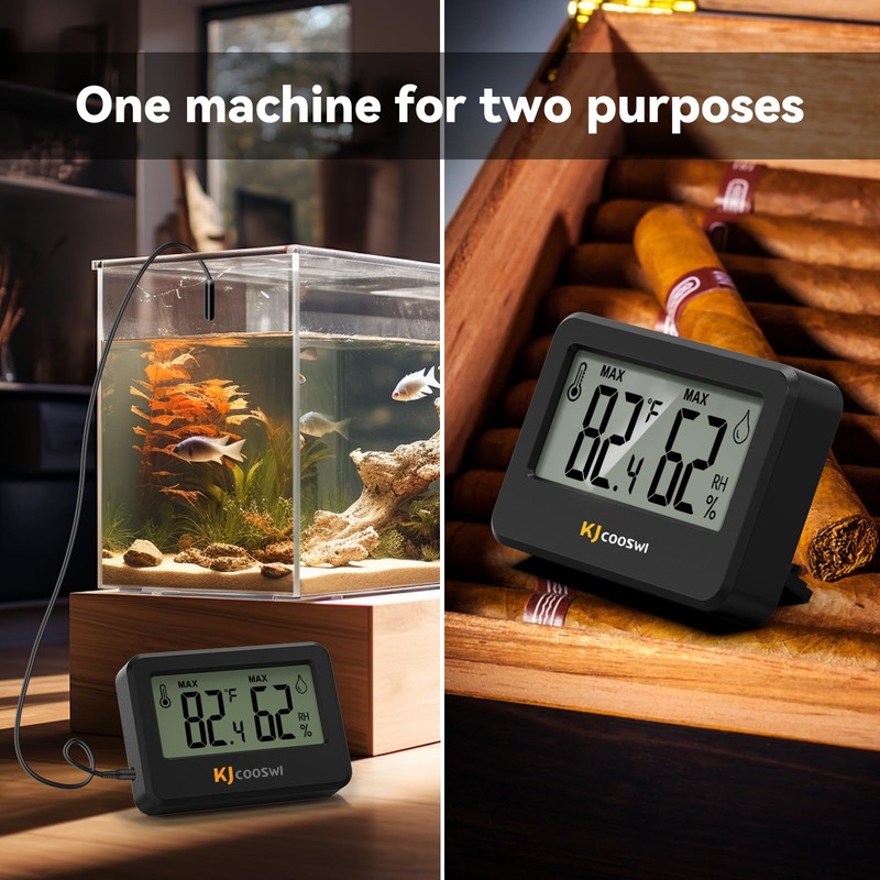 3PCS Mini Digital Hygrometer and Thermometer Reptile Thermometer with Extend