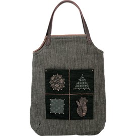 Made In orimupasu 絲 Patchwork Production Kit A Beaded Applique Tote Bag Black Owner PA – 573