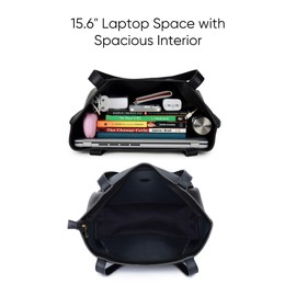 RASHKI NIVO - Elegant & Versatile Laptop Tote Bag | 15.6" Laptop Space | Premium Work Tote | Chic Everyday Carryall | Stylish Office Bag (Black)