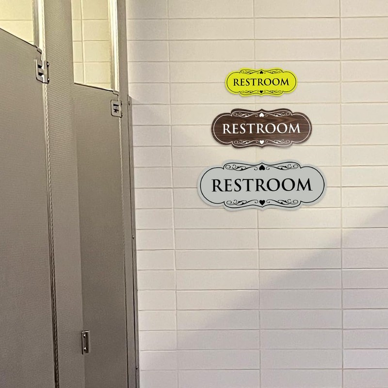 All Quality Designer Restroom Wall or Door Sign - Bathroom