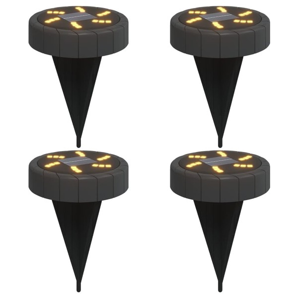 vidaXL Solar Ground Lights with Ground Spike 4pcs Warm White
