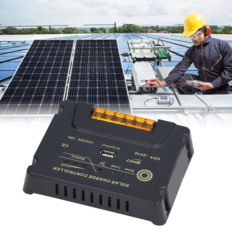 Solar Charge Controller 12V 24V Automatic Adaptation 10A MPPT Solar