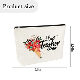 Mentor Teacher Appreciation Gifts for Women Teachers Cosmetic Bag for Teacher Thank You Gifts for Educators Mentor Retirement Gift for Best Teacher Ever Makeup Bag for Teachers Day Gift Ideas