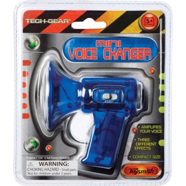 Toysmith Mini Voice Changer- 3 Unique Effects, LED Lights, Amplifies Your Voice- Kids Megaphone Toy, Funny Gag Gifts & Birthday Gift Ideas for Boys & Girls Ages 5+- Colors May Vary, Battery Included