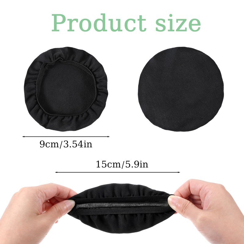 MBAIYO 6pcs Fabric Headphone Ear Covers, Black Washable Ear Pad