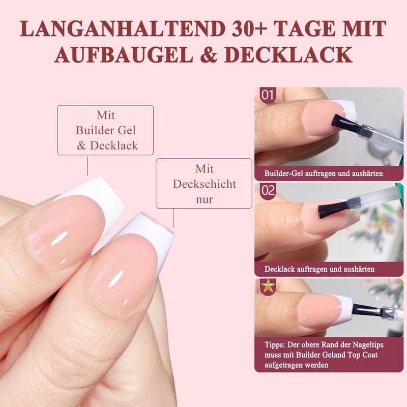 Virellay Pack of 150 Ballerina Press on Nails French, Nude