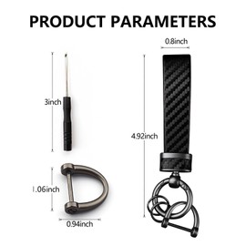 Car Keychain - Premium PU Leather Keyring with Anti-Loss D-Ring & 360° Rotatable Key Chain and Screwdriver, Universal Key Chains for Key Fobs for Men and Women