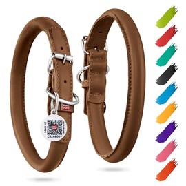 WAUDOG Collar para Perros De Piel Enrollada Ultrasuave para Perros Pequeños - Collares Acolchados Suaves para Perros Medianos - Collares para Cachorros para Perros De Razas Grandes - Collar