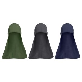 PATIKIL Sun Shade Hat Neck Shade, 3 Pack Sun Protection Sun Shade Hat Cooling Skull Cap Fishing Hats for Outdoor Hiking, Army Green Dark Gray Navy Blue