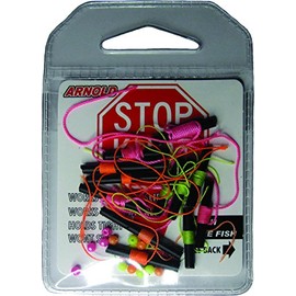 K&E STOPPER LURES STOP KNOT BOBBER STOP / 12 PACK / ASSORTED COLORS