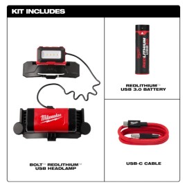 Milwaukee Tool 2118-21 Bolt Redlithium Usb Headlamp (600 Lumens)