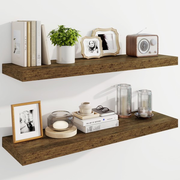 Marsmiles 36" Floating Shelves for Wall, Wooden Shelves with Invisible
