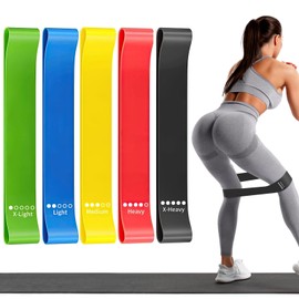 Astrevo 5Pcs Resistance Band Exercise Band Set Designed for Women Strength Training Provides Multiple Levels of Resistance and Flexibility Perfect for Workout Gym Exercise Bands (PINK*5)