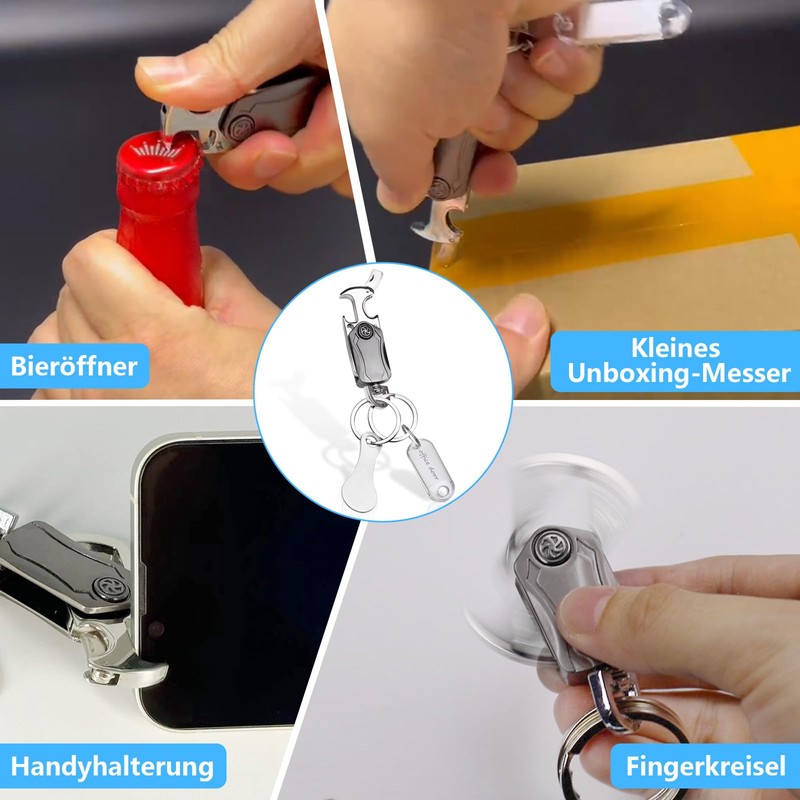 Multifunctional Key Chain with Trolley Insert, silver