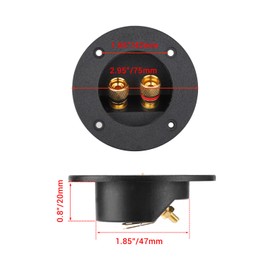 Facmogu 2pcs 3 Inch Round 2-Way Speaker Box Terminal Cup Binding Post, Power Speaker Screw Terminal Plates, 3 Inch Subwoofer Box Terminal Banana Plug for DIY Home Speaker Kits