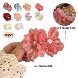 BSITSSS 10 Stück Haarklammer Blume, Haarklammern Pfingstrose Perlen, Haarschmuck Haarspange Blume Pfingstrose Blumenhaarklammer für Frauen Mädchen Damen Party Hochzeit Strand Make up