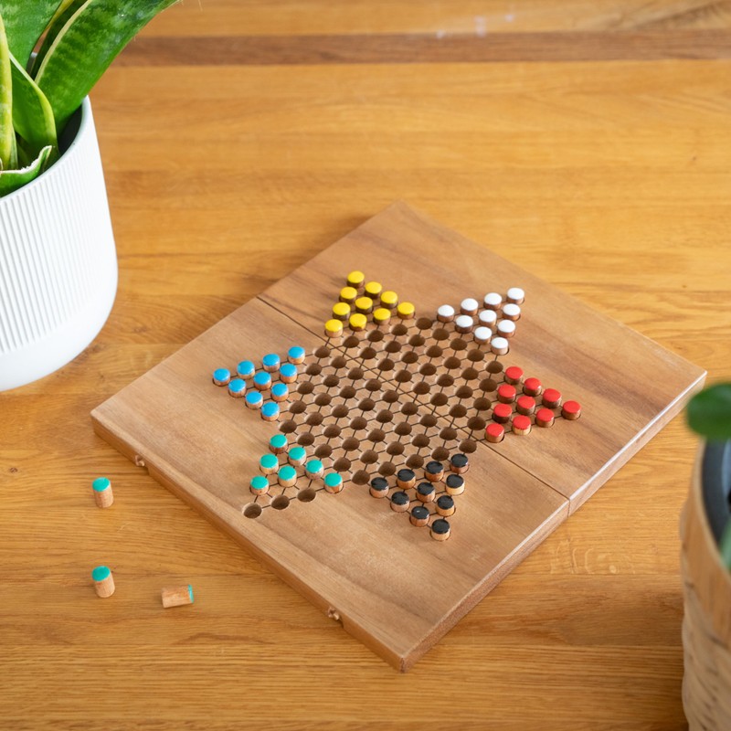 Halma Size L Star Halma/Chinese Checkers – Strategy Wooden Game