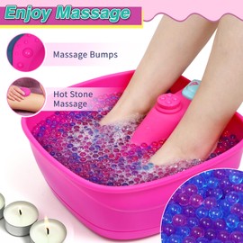 Golray Kid Foot Spa & Nail Kit, Girl Gift for 5 6 7 8-12 Year Old Toys Manicure Pedicure Art Salon, Massage Bubble & Music Foot Soak Tub, Spa Day Sleepover Party Supply Christmas Girl Birthday Gift