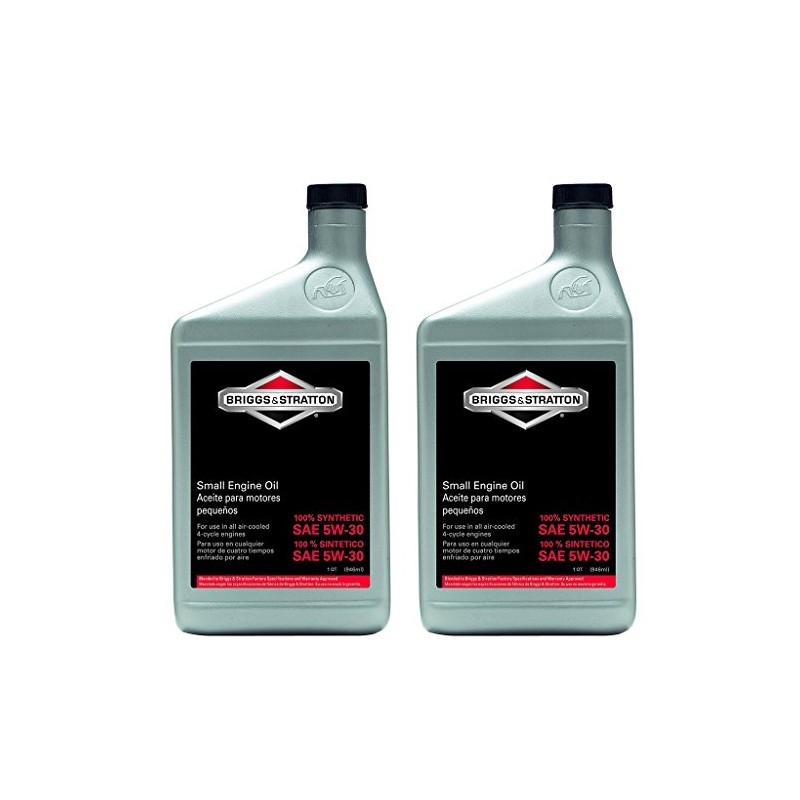 Briggs and Stratton 100074 Pack of (2) 1-Quart 5W-30 Synthetic