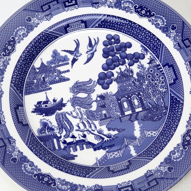 Darthome Set of 6 Blue Willow Dinner Plates 27cm Blue