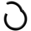 14g Black Clicker Ring Seamless Hinged Nose Hoop Septum Daith