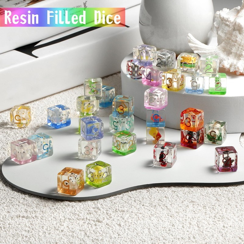 Totoro DND Dice Set, DNDND 7PCS Resin D&D Dice with