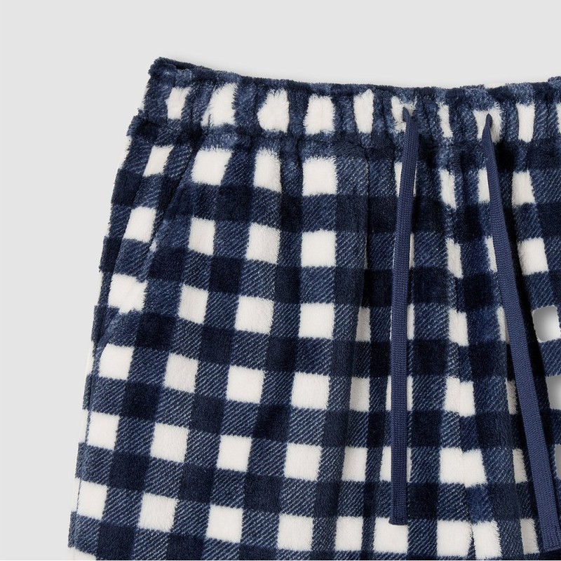 JAJU [JAJU/자주] 여 극세사 패턴 파자마 팬츠_라이트 네이비 [JAJU] Women's