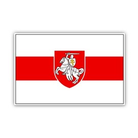 Squiddy Belarus Pagonya Flag Belarussian Pride - Vinyl Sticker for Car, Laptop, Notebook (5" Wide)