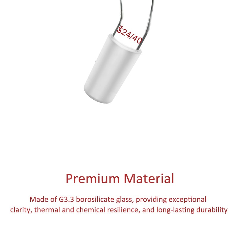 stonylab 105 Degree Curved Adapter, Borosilicate Glass Distillation Adapter 105