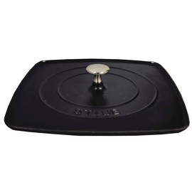 STAUB Cast Iron Square Grill Press, 10.3-inch, Black Matte