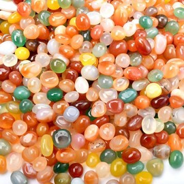HAINLOGWANG 500 g Tumbled Stones, Gemstones for Children, Semi-Precious Stones 1-1.6 cm, Colourful Stones for Decoration, Gemstone Game, Children's Birthday Party