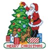 Design Works Crafts Santa Decorating Tree Plastic Canvas Kit