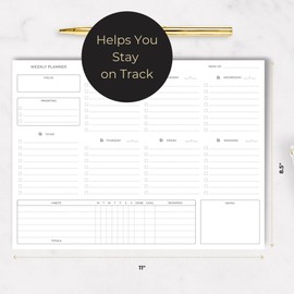 Weekly Planner pad - Weekly Calendar Notepad with 52 Tear-Off Sheets - Versatile Weekly Planning, To-Do Lists, and Calendar Management - Undated Weekly Planner Notepad for Desk Planner by Blu Monaco