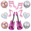 Yukiner Music Party Foil Balloons, 12pcs Disco Ball, Guitar, Musical