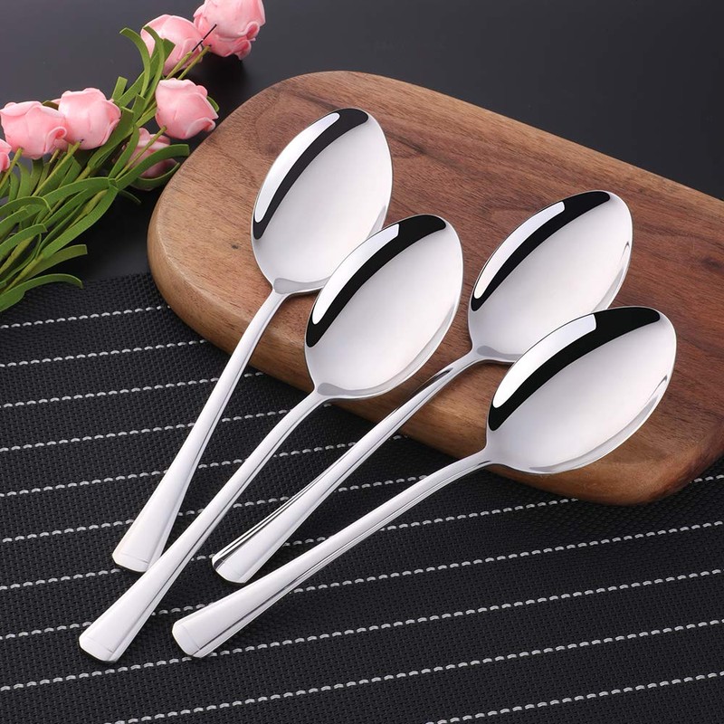 SUNSENGEUR 12-Piece Stainless Steel Dinner Spoons, Stainless Steel Dinner Spoons