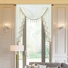 VOGOL Beige Sheer Valance Curtains, 39 Inches Wide Vintage Style