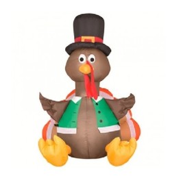 Airblown Happy Turkey Inflatable, 4 ft. tall.