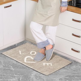 Indoor Door Mat 20"x32" Non-Slip Low-Profile Inside Floor Mat Front Door Absorbent Outdoor Indoor Entrance Mat Welcome Mat for Standing/Kitchen/Bedroom/Doorway(Love Patten)