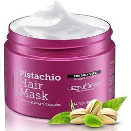 Jenoris Pistachio Hair Mask for Dry Damaged Hair – Deep Conditioning Hair Mask Treatment with Pistachio Oil & Vitamin E, For Color-Treated Hair, For Hair Repair, Paraben & Salt Free, 10.14 Fl Oz