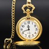 Realpoo Gold Shield Men's Pocket Watch, Arabic Numeral Digital Scale