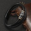 HEIX Mens Multilayer Braised Leather Bracelet Magnetic Stainless Steel Clasp