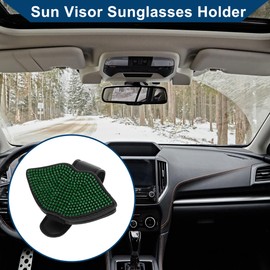 Hihaha Auto-Sonnenblende Sonnenbrillenhalter Modisch Magnetisch für Auto SUV LKW/Strapazierfähiger Visier-Organizer aus PU-Leder / 1 Stück Grün Faux Diamant