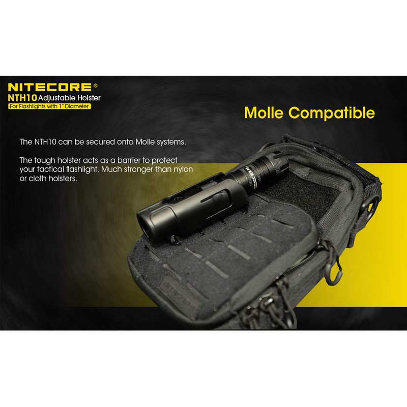 NITECORE NTH10 Adjustable Hard Holster for Flashlights with 1 inch