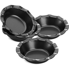 WUWEOT 6 Pack Mini Pie Pan, Non-Stick Individual Pie Plate Baking Dish, 5 Inch Round Carbon Steel Bakeware Pizza Pie Tins with Ruffled Edge for Oven Air Fryer and Instant Pot Baking